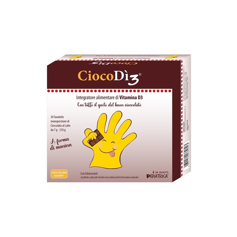 CiocoDì3 per Crescita Ossea e Immunità 30 Tavolette di Cioccolato CiocoDì3 per Crescita Ossea e Immunità 30 Tavolette di Cioccolato