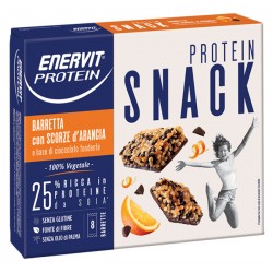 Enervit Protein Snack Gusto Scorze Arancia Vegetale 8 Barrette 27gr