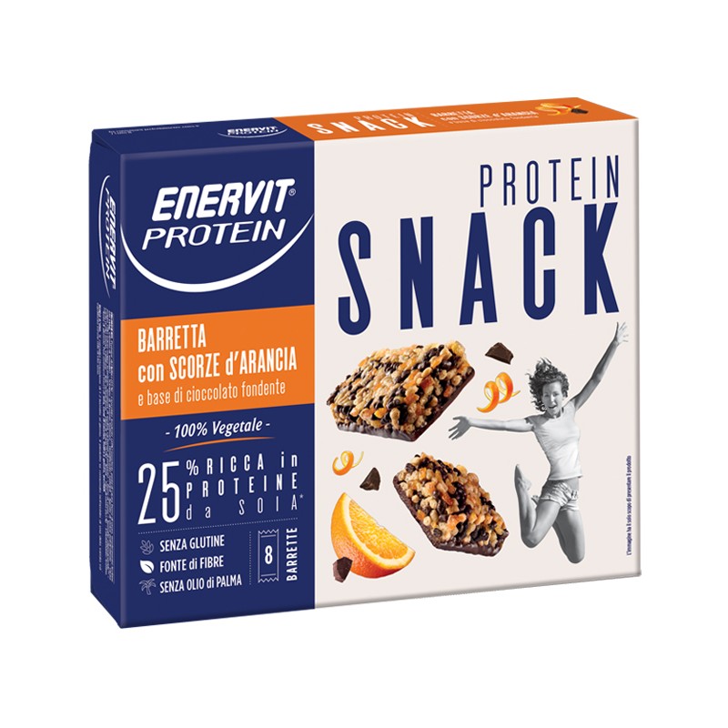 Enervit Protein Snack Gusto Scorze Arancia Vegetale 8 Barrette 27gr Enervit Protein Snack Gusto Scorze Arancia Vegetale 8 Barrette 27gr
