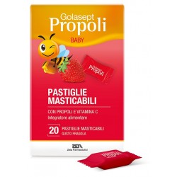 Confezione Golasept Propoli Baby Fragola per Sistema Immunitario 20 Pastiglie Masticabili Confezione Golasept Propoli Baby Fragola per Sistema Immunitario 20 Pastiglie Masticabili