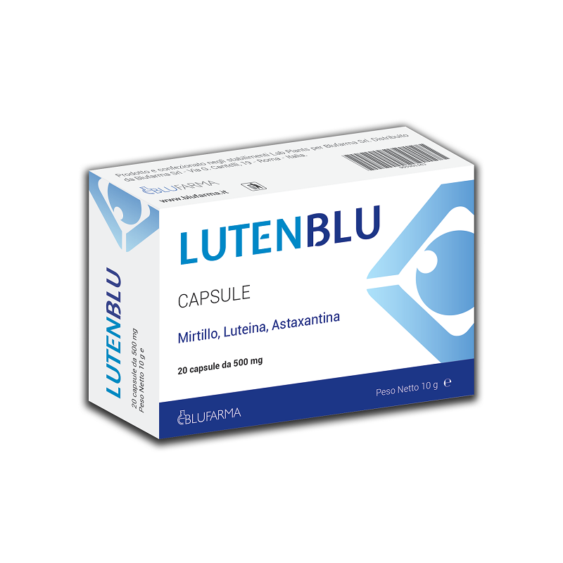Lutenblu per Microcircolo e Protezione UV 20 Capsule da 500 mg Lutenblu per Microcircolo e Protezione UV 20 Capsule da 500 mg