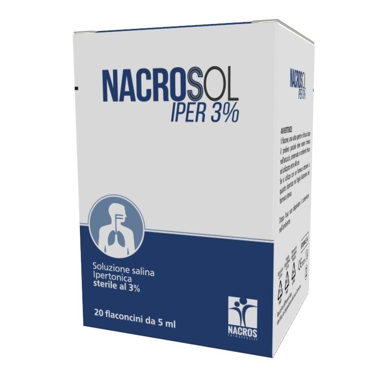 Nacrosol Iper 3% per Igiene Nasale 20 Flaconcini da 5 ml Nacrosol Iper 3% per Igiene Nasale 20 Flaconcini da 5 ml