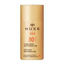 flacone di Nuxe Sun Fluido Leggero Protezione Solare Viso SPF50 50ml flacone di Nuxe Sun Fluido Leggero Protezione Solare Viso SPF50 50ml