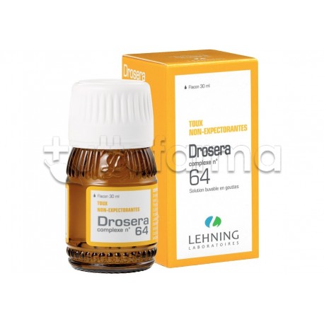 flacone e confezione Lehning Laboratoires Drosera 64 Complexe Medicinale Omeopatico Gocce 30 ml