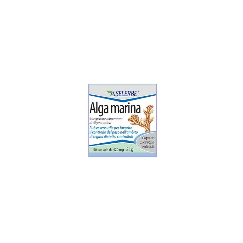 Alga Marina Estratto Secco Titolato per Controllo del Peso 50 Capsule Alga Marina Estratto Secco Titolato per Controllo del Peso 50 Capsule