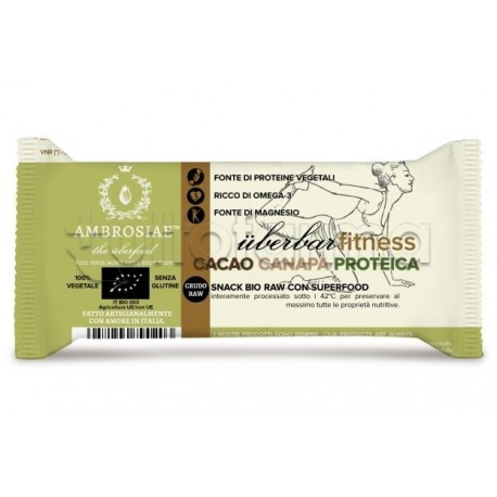 Ambrosiae UberBar Fitness Cacao Canapa Proteica Barretta Proteica 35g Ambrosiae UberBar Fitness Cacao Canapa Proteica Barretta Proteica 35g