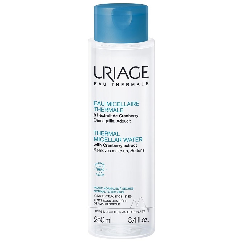 flacone di Uriage Eau Micellaire Thermale Struccante per Pelli Normali Secche 250ml flacone di Uriage Eau Micellaire Thermale Struccante per Pelli Normali Secche 250ml