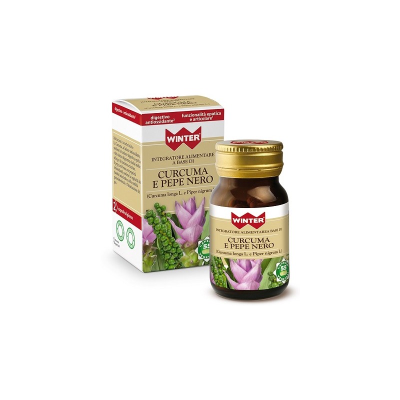 WINTER CURCUMA E PEPE NERO per Articolazioni e Digestione 55 Capsule Vegetali WINTER CURCUMA E PEPE NERO per Articolazioni e Digestione 55 Capsule Vegetali