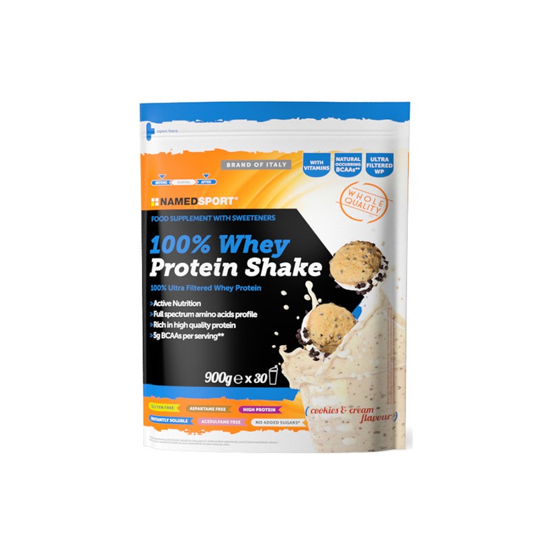 Named Sport 100% Whey Protein Shake Cookies & Cream per Crescita Muscolare 900 g Named Sport 100% Whey Protein Shake Cookies & Cream per Crescita Muscolare 900 g