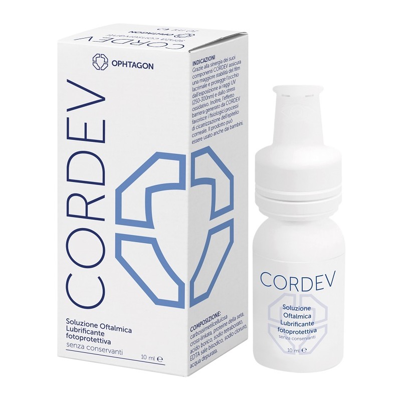 CORDEV Soluzione Oftalmica Lubrificante e Fotoprotettiva 10 ml CORDEV Soluzione Oftalmica Lubrificante e Fotoprotettiva 10 ml