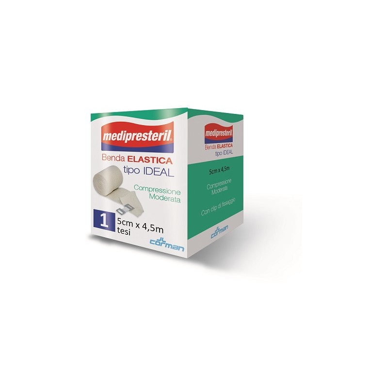 Benda Elastica Medipresteril per Compressione Moderata M4,5x5cm Benda Elastica Medipresteril per Compressione Moderata M4,5x5cm