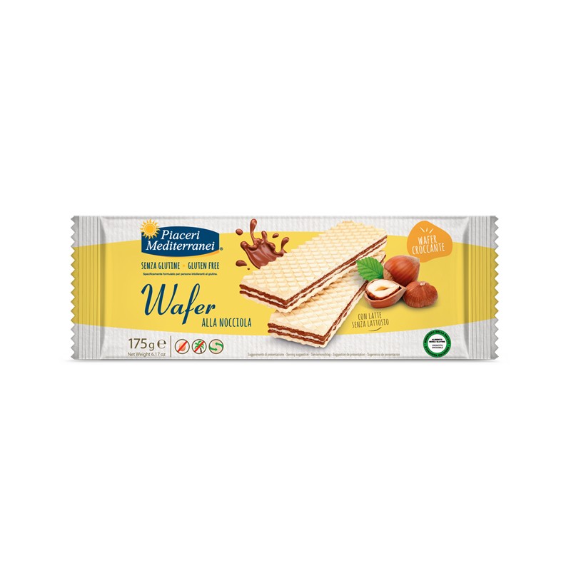 Piaceri Mediterranei Wafer Nocciola per Intolleranze 175 g Piaceri Mediterranei Wafer Nocciola per Intolleranze 175 g