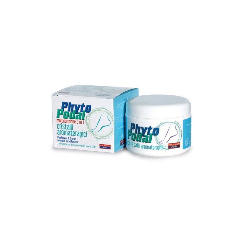 Phytopodal Multifunzione 5 In 1 Cristalli Aromaterapici per Pediluvio e Scrub 140 g Phytopodal Multifunzione 5 In 1 Cristalli Aromaterapici per Pediluvio e Scrub 140 g