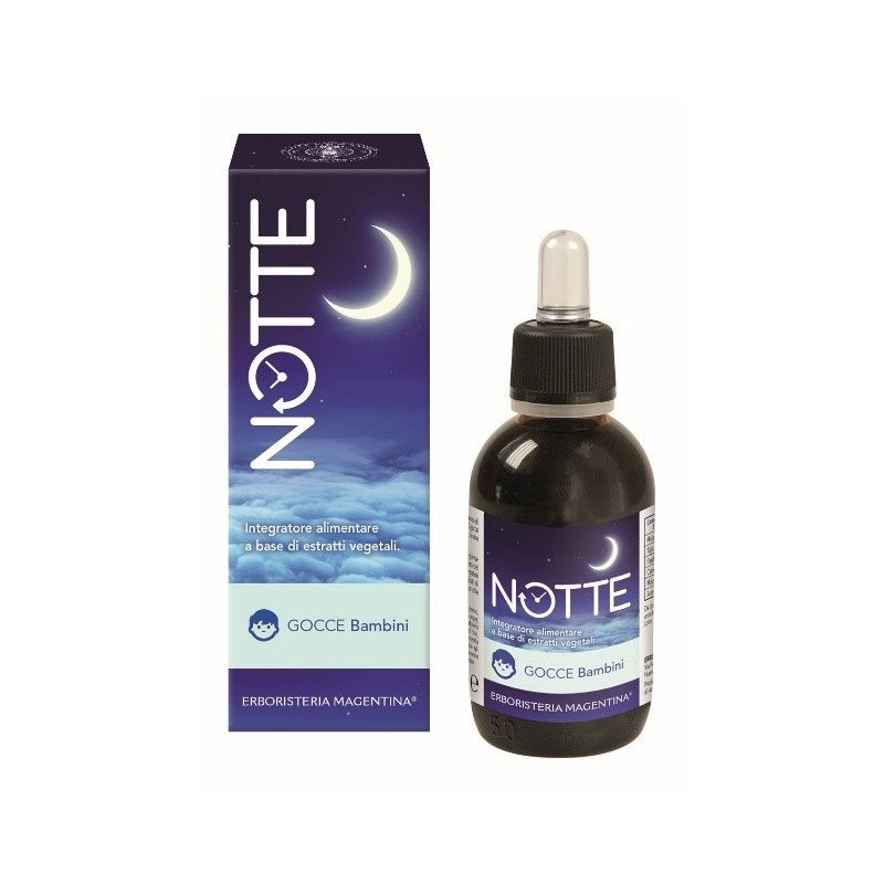 Notte Bambini Gocce per Rilassamento e Sonno 50ml Notte Bambini Gocce per Rilassamento e Sonno 50ml