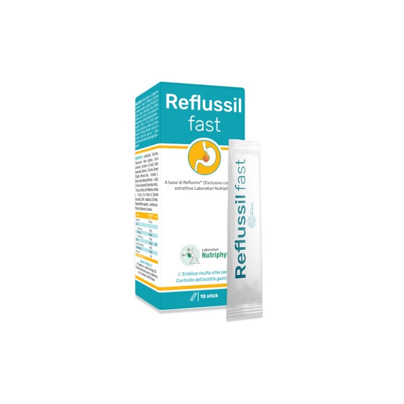 Reflussil Fast Integratore per Reflusso e Acidità 10 Stick-pack Reflussil Fast Integratore per Reflusso e Acidità 10 Stick-pack