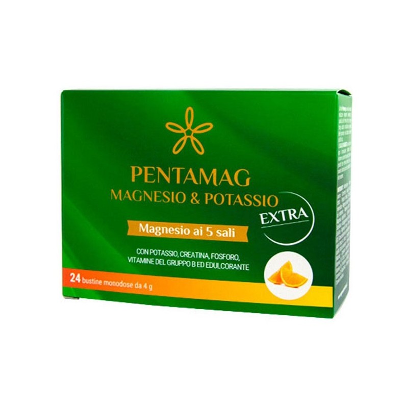 Pentamag Magnesio e Potassio Extra Integratore 24 Bustine Pentamag Magnesio e Potassio Extra Integratore 24 Bustine