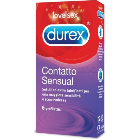 Durex Contatto Sensual 6 Profilattici Sottili Extra-Lubrificati