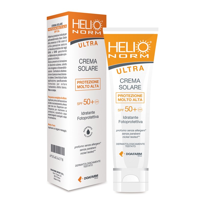 Helio Norm Ultra Crema Solare Spf 50+ protezione solare pelli sensibili 100 ml Helio Norm Ultra Crema Solare Spf 50+ protezione solare pelli sensibili 100 ml