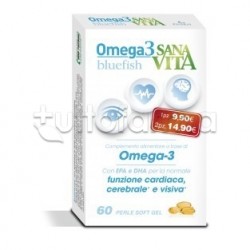 SanaVita Blue Fish Softgel Con Omega 3 Per Colesterolo e Cuore 60 Perle