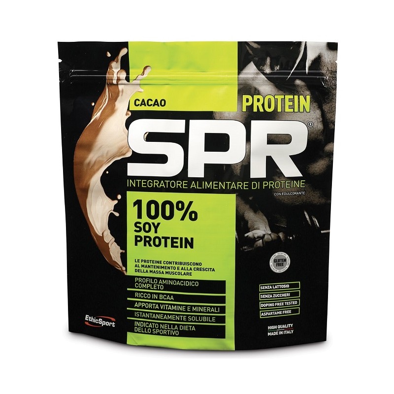 EthicSport Protein SPR integratore proteico vegetale per sportivi gusto cacao 500 g