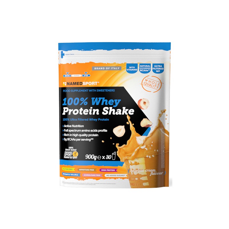 Named Sport 100% Whey Protein Shake Hazelnut Cream per Crescita Muscolare 900 g Named Sport 100% Whey Protein Shake Hazelnut Cream per Crescita Muscolare 900 g