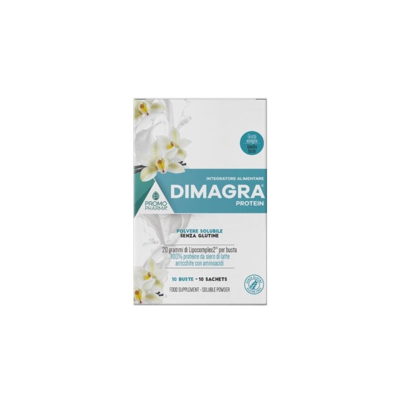 Dimagra Protein Polvere Solubile Gusto Vaniglia per Massa Muscolare 10 Bustine da 22g Dimagra Protein Polvere Solubile Gusto Vaniglia per Massa Muscolare 10 Bustine da 22g