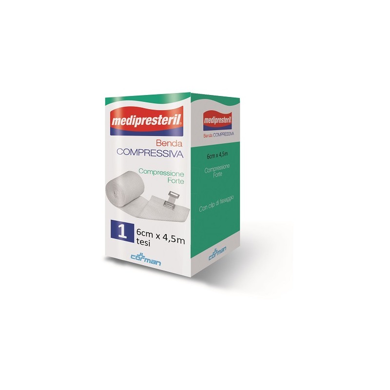 Benda Medipresteril Compressione Forte per Lesioni 4,5x6 cm Benda Medipresteril Compressione Forte per Lesioni 4,5x6 cm