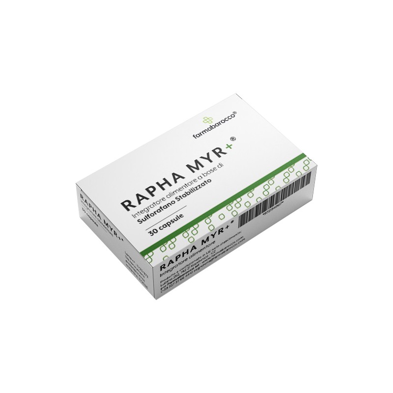 confezione di Rapha Myr+ Integratore Antiossidante 30 Capsule