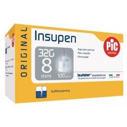 Ago per penna Pic Insupen Original Gauge 32x8 mm 100 pezzi, aghi sterili