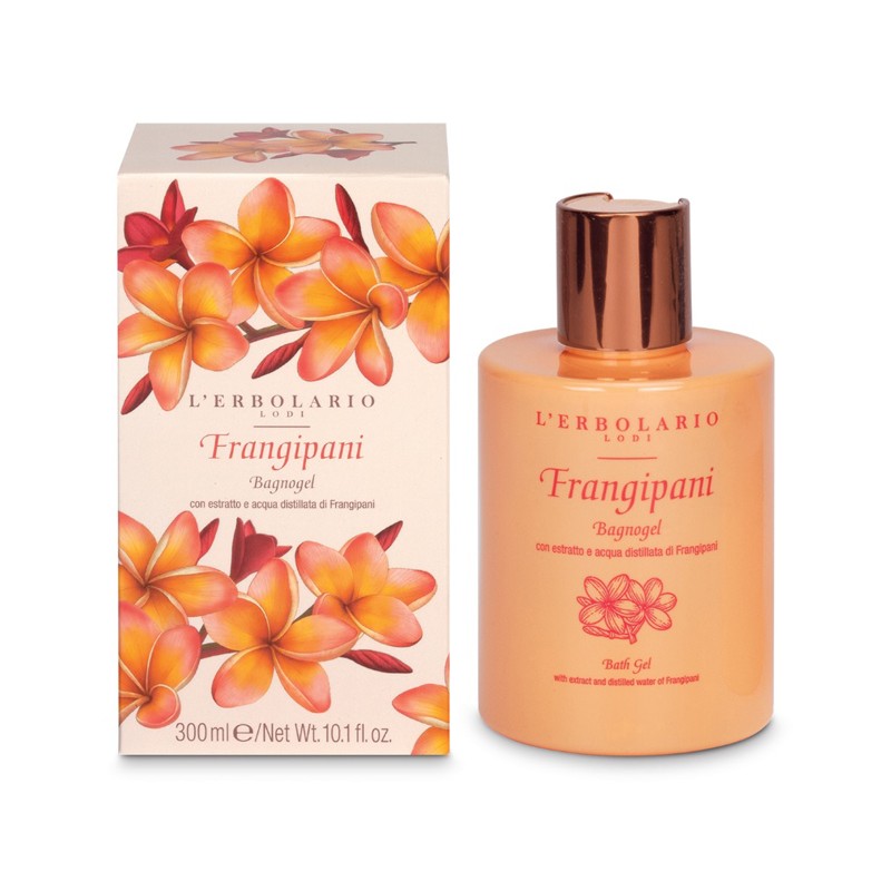 flacone di L'Erbolario Frangipani Bagnogel 300 ml flacone di L'Erbolario Frangipani Bagnogel 300 ml