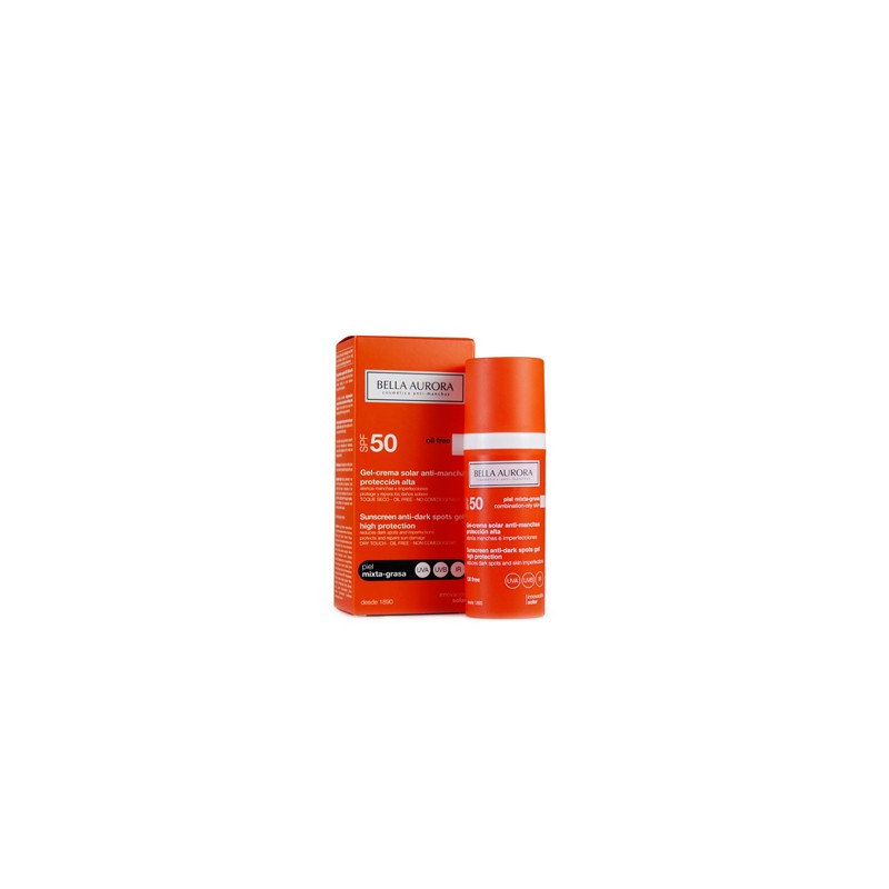 Bella Aurora Gel Solare SPF 50 Anti-macchie per Pelle Mista-grassa 50 ml Bella Aurora Gel Solare SPF 50 Anti-macchie per Pelle Mista-grassa 50 ml
