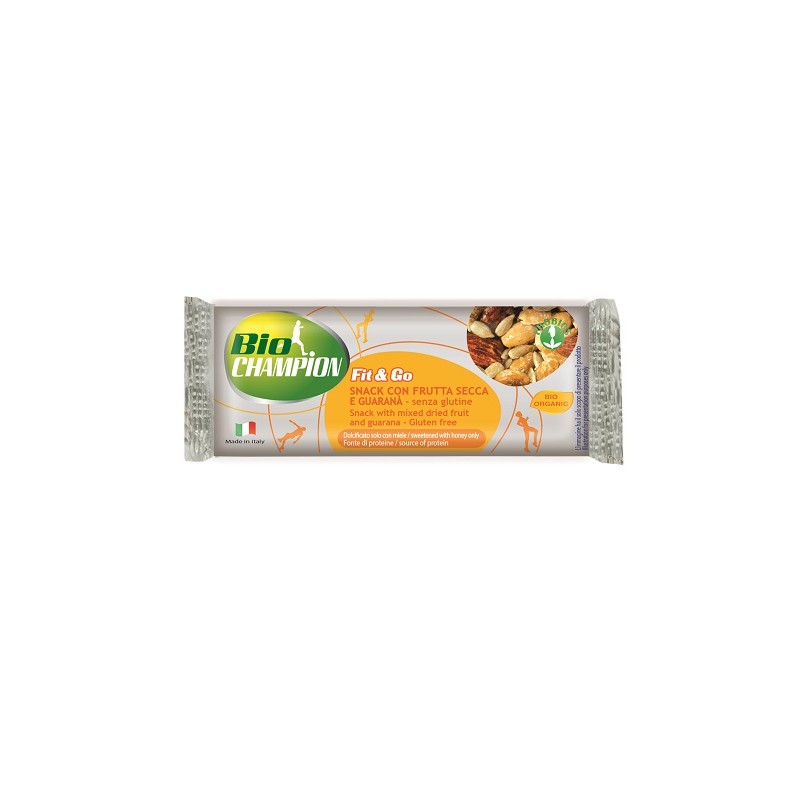 Biochampion Fit&Go Barretta Energetica Frutta Secca/Guaranà per Energia 30 g Biochampion Fit&Go Barretta Energetica Frutta Secca/Guaranà per Energia 30 g