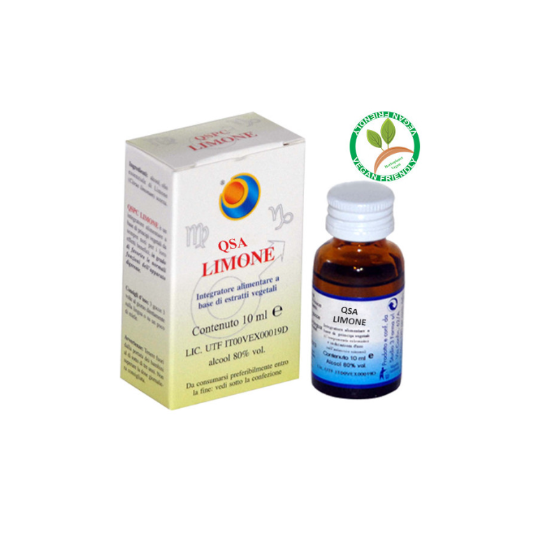 Confezione di Herboplanet QSA Limone Gocce Integratore Alimentare per Microcircolo 10ml Confezione di Herboplanet QSA Limone Gocce Integratore Alimentare per Microcircolo 10ml