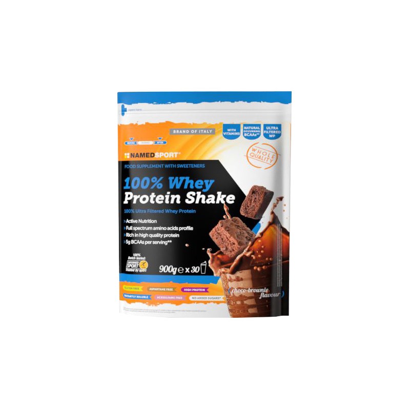 Named Sport 100% Whey Protein Shake Choco Brownie per Massa Muscolare 900 g Named Sport 100% Whey Protein Shake Choco Brownie per Massa Muscolare 900 g