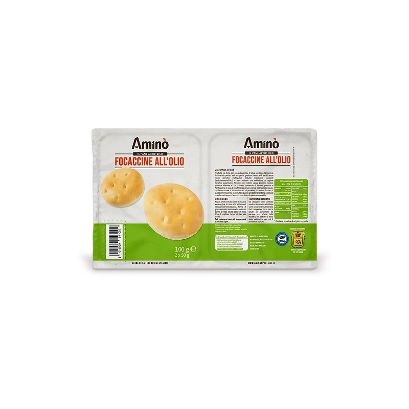 Aminò Focaccine Olio per Diete Ipoproteiche 100 G Aminò Focaccine Olio per Diete Ipoproteiche 100 G