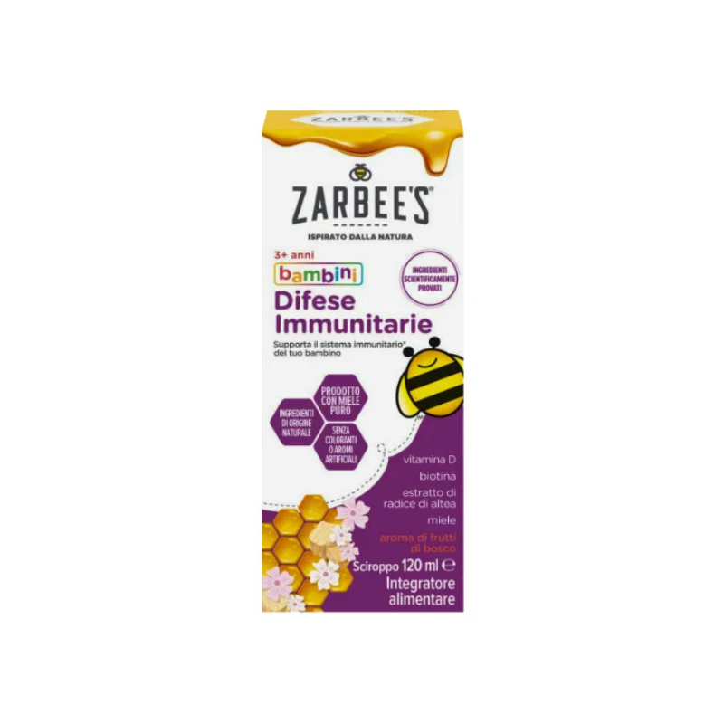 confezione di Zarbee's Bambini Sciroppo con Miele per Difese Immunitarie 120 ml confezione di Zarbee's Bambini Sciroppo con Miele per Difese Immunitarie 120 ml