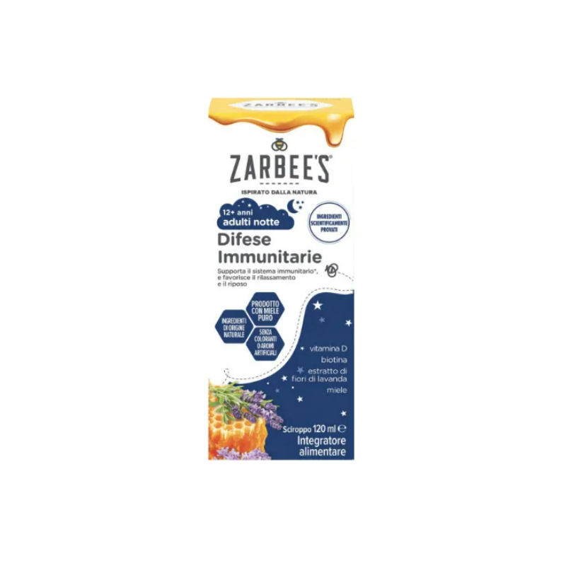 confezione di Zarbee's Adulti Sciroppo Notte per Difese Immunitarie 120ml confezione di Zarbee's Adulti Sciroppo Notte per Difese Immunitarie 120ml