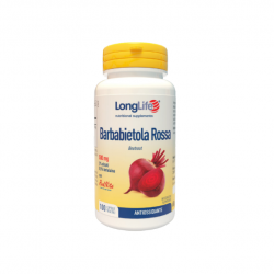 barattolo di Long Life Barbabietola Rossa 500 mg  Integratore Antiossidante 100 Capsule Vegetali