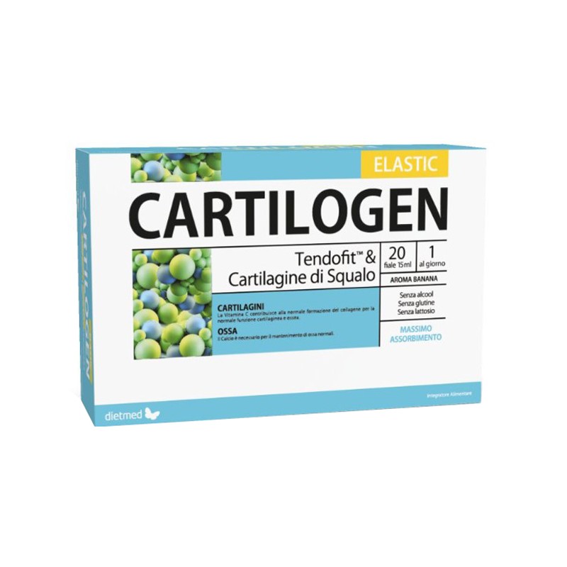 Cartilogen Elastic per Salute Ossa e Cartilagini 20 Fiale da 15ml Cartilogen Elastic per Salute Ossa e Cartilagini 20 Fiale da 15ml