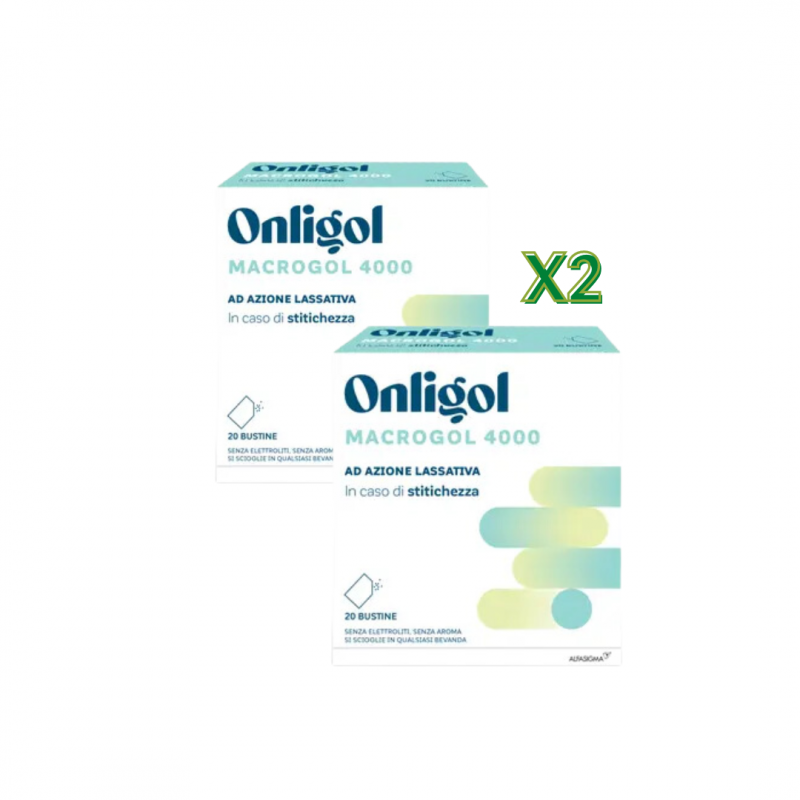Onligol Macrogol 4000 Integratore per Stitichezza 20 Bustine - 2 Confezioni Onligol Macrogol 4000 Integratore per Stitichezza 20 Bustine - 2 Confezioni