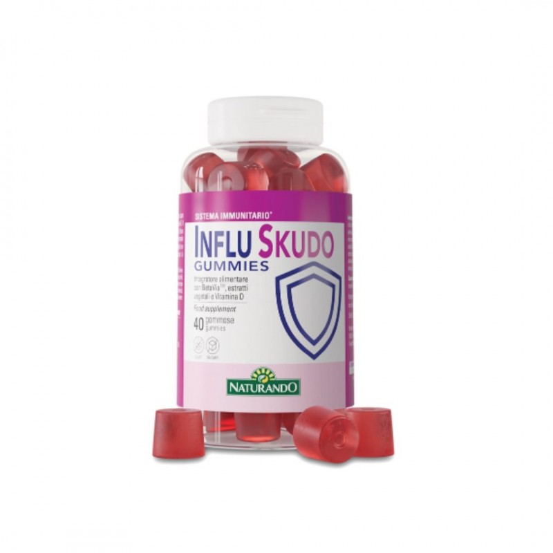 Confezione di Naturando Influ Skudo Integratore Difese Immunitarie 40 Gommose Confezione di Naturando Influ Skudo Integratore Difese Immunitarie 40 Gommose