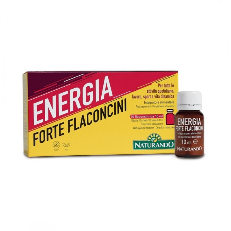 Confezione di Naturando Energia Forte Integratore Energetico 10 Flaconcini 10 ml Confezione di Naturando Energia Forte Integratore Energetico 10 Flaconcini 10 ml