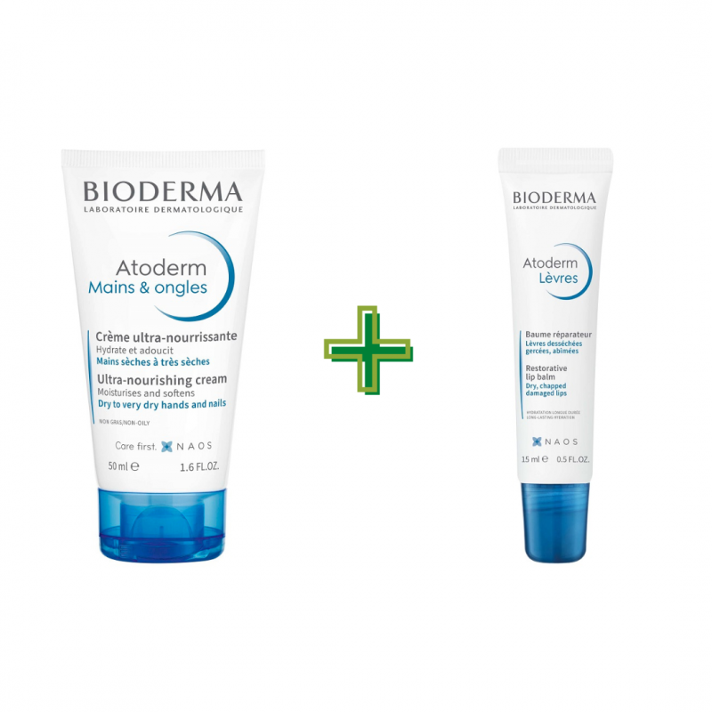 Bioderma Atoderm Set Mani & Labbra Crema Mani 50 ml + Balsamo Labbra da 15 ml Bioderma Atoderm Set Mani & Labbra Crema Mani 50 ml + Balsamo Labbra da 15 ml