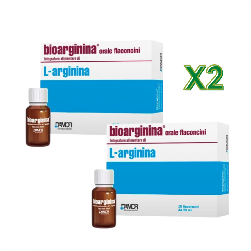 Bioarginina Orale Integratore per Energia e Circolazione 20 Flaconcini - 2 Confezioni