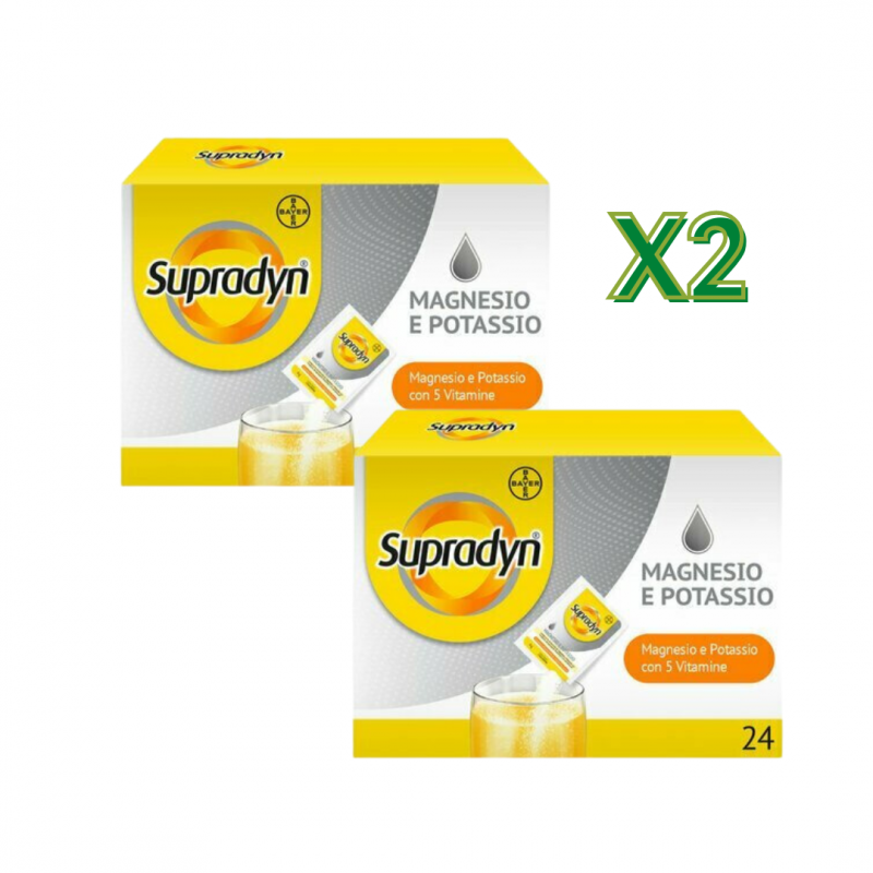 Supradyn Integratore di Magnesio e Potassio 24 Bustine - Pacchetto Convenienza Supradyn Integratore di Magnesio e Potassio 24 Bustine - Pacchetto Convenienza