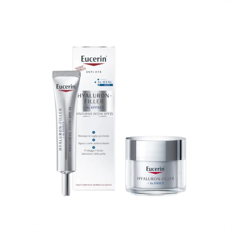 Eucerin Anti Age Xmas Pack Hyaluron Filler Contorno Occhi 15 ml + Crema Giorno 20 ml Eucerin Anti Age Xmas Pack Hyaluron Filler Contorno Occhi 15 ml + Crema Giorno 20 ml