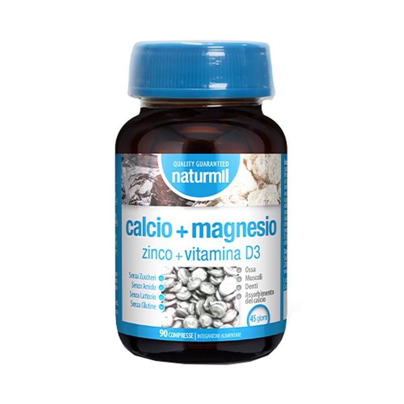 Naturmil Calcio+magnesio+zinco+vitamina D3 per Ossa e Muscoli 90 Compresse Naturmil Calcio+magnesio+zinco+vitamina D3 per Ossa e Muscoli 90 Compresse