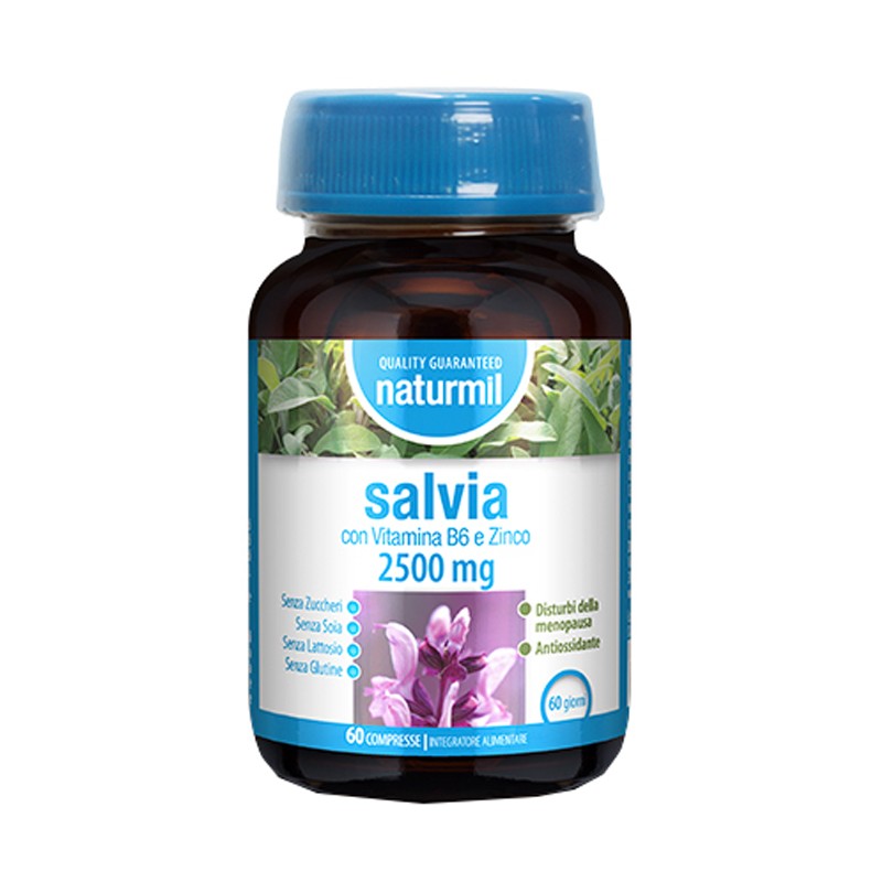 Formato di Naturmil Integratore Salvia per Digestione e Menopausa 60 Compresse Formato di Naturmil Integratore Salvia per Digestione e Menopausa 60 Compresse