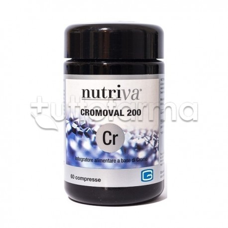 Nutriva Cromoval 200 Integratore Alimentare per Metabolismo 60 Compresse Nutriva Cromoval 200 Integratore Alimentare per Metabolismo 60 Compresse