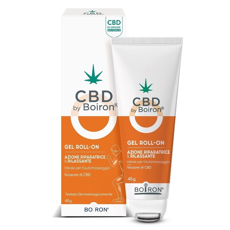 confezione di Boiron CBD Gel Roll On per Sollievo Muscolare 45gr confezione di Boiron CBD Gel Roll On per Sollievo Muscolare 45gr